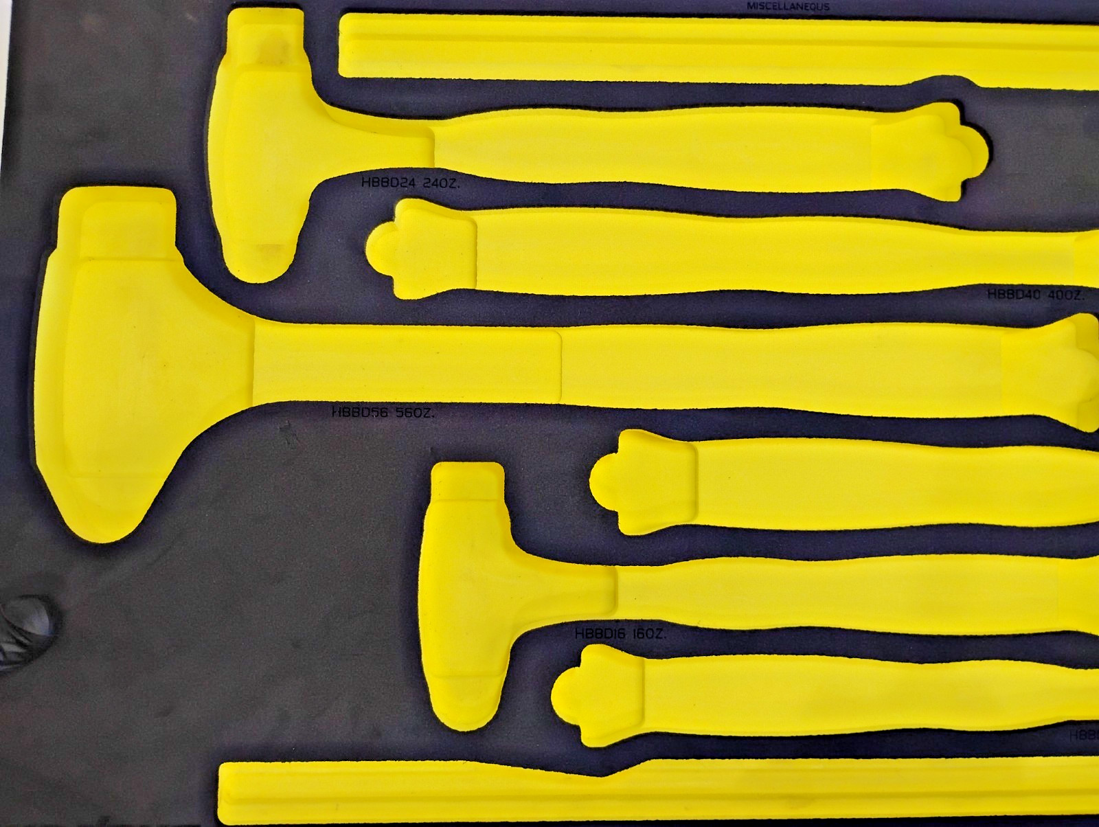 Snap-on Tools HI VIZ FOAM for 6pc Ball Peen Hammer St STAINS ON REAR FMHBBD028HV