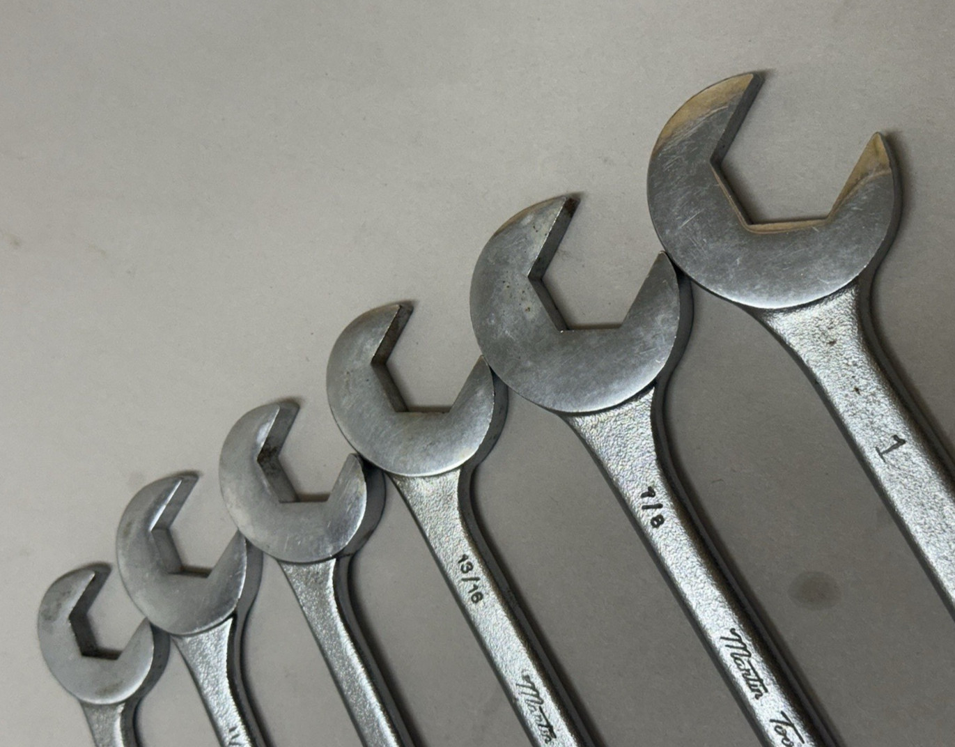 Incomplete USA Martin Tool 6 pc SAE 4-Way Angle Open End Wrench Set 5/8 – 1″