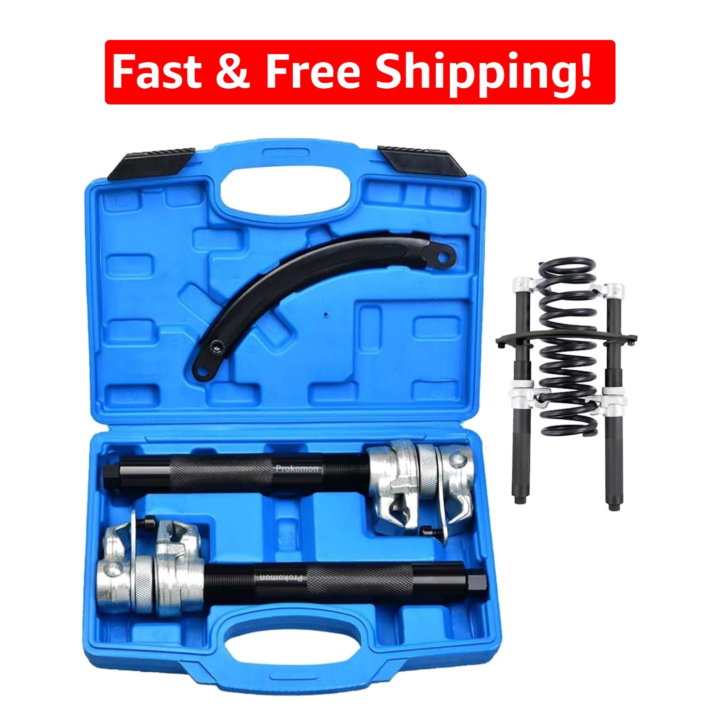 Durable Coil Spring Compressor Tool with Locking Mechanisms – 2645 lbs Capacity