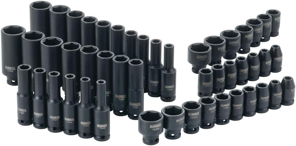 DeWALT 48 PC 1/4″ Drive Black Oxide Metric SAE Impact Socket Set DWMT19251