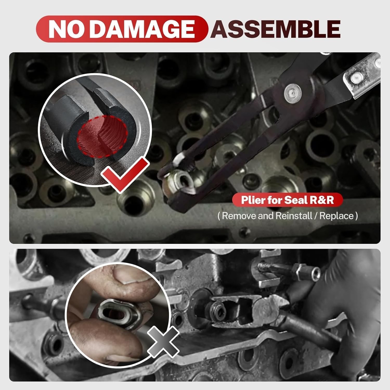 13-Piece Valve Spring Compressor Kit with Straight Plier for Easy Auto Repairs