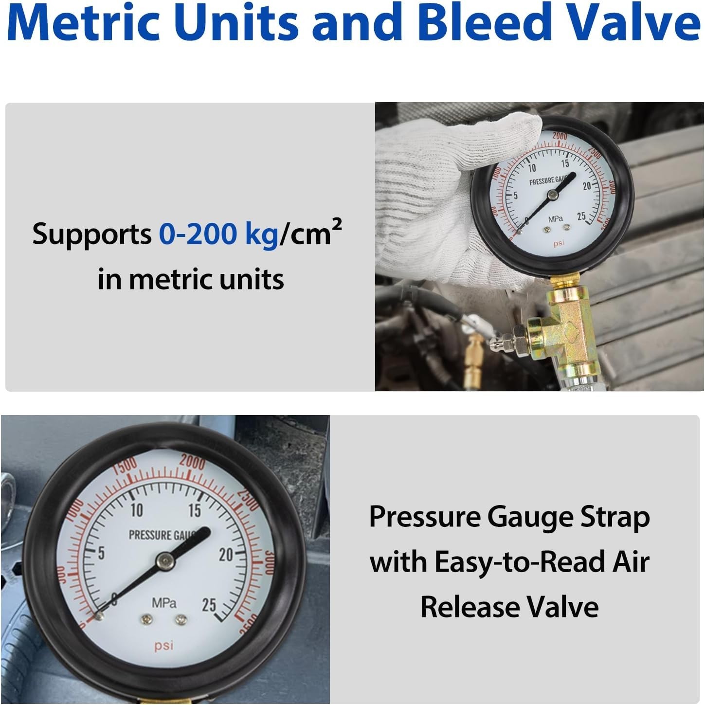 Brake Oil Pressure Gauge,Car ABS Hydraulic Oil Pressure Gauge Brake System Teste