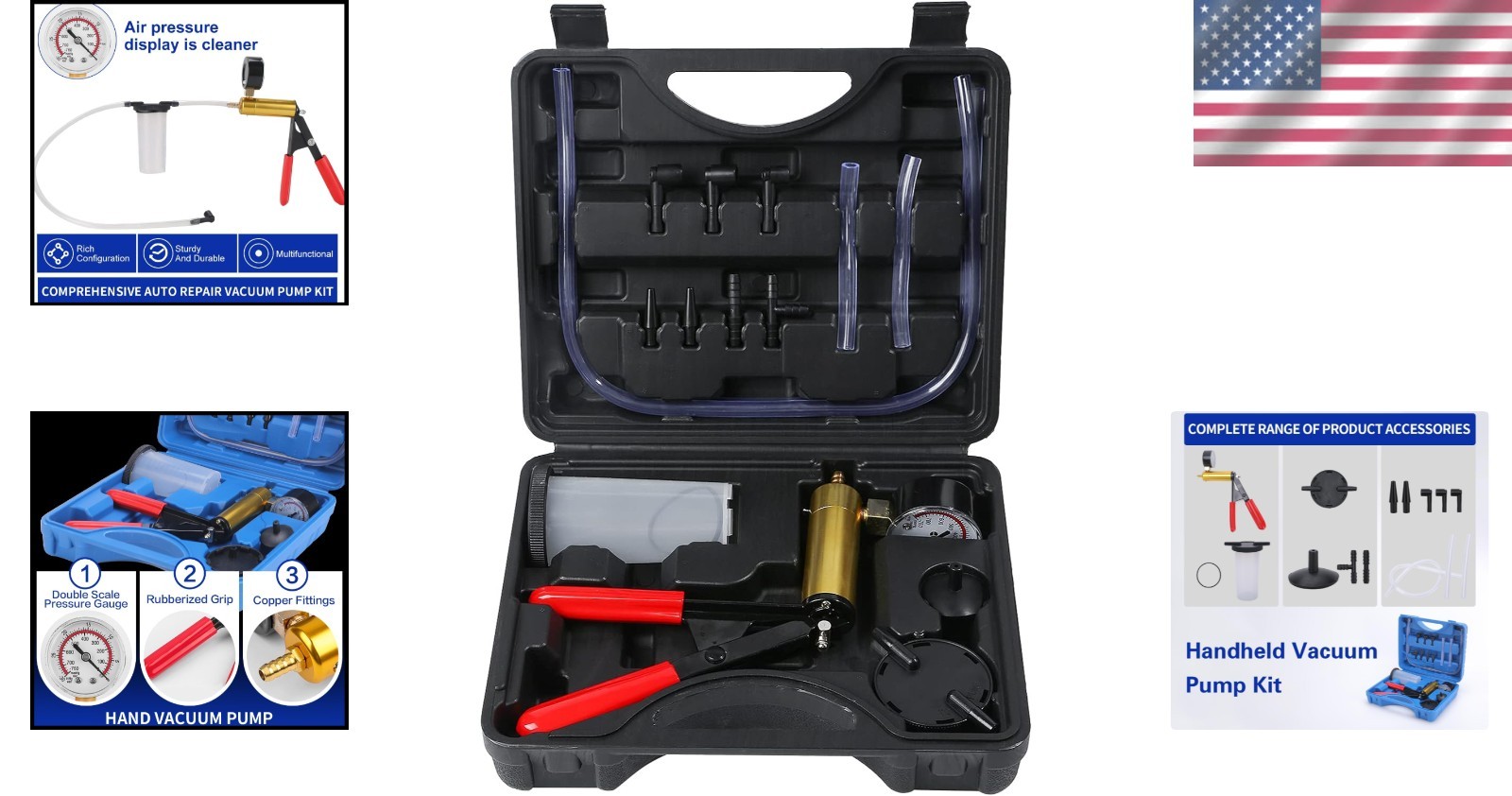 Versatile Brake Bleeder Kit with Handheld Pump for Cars & Motorbikes – 1.67 lbs