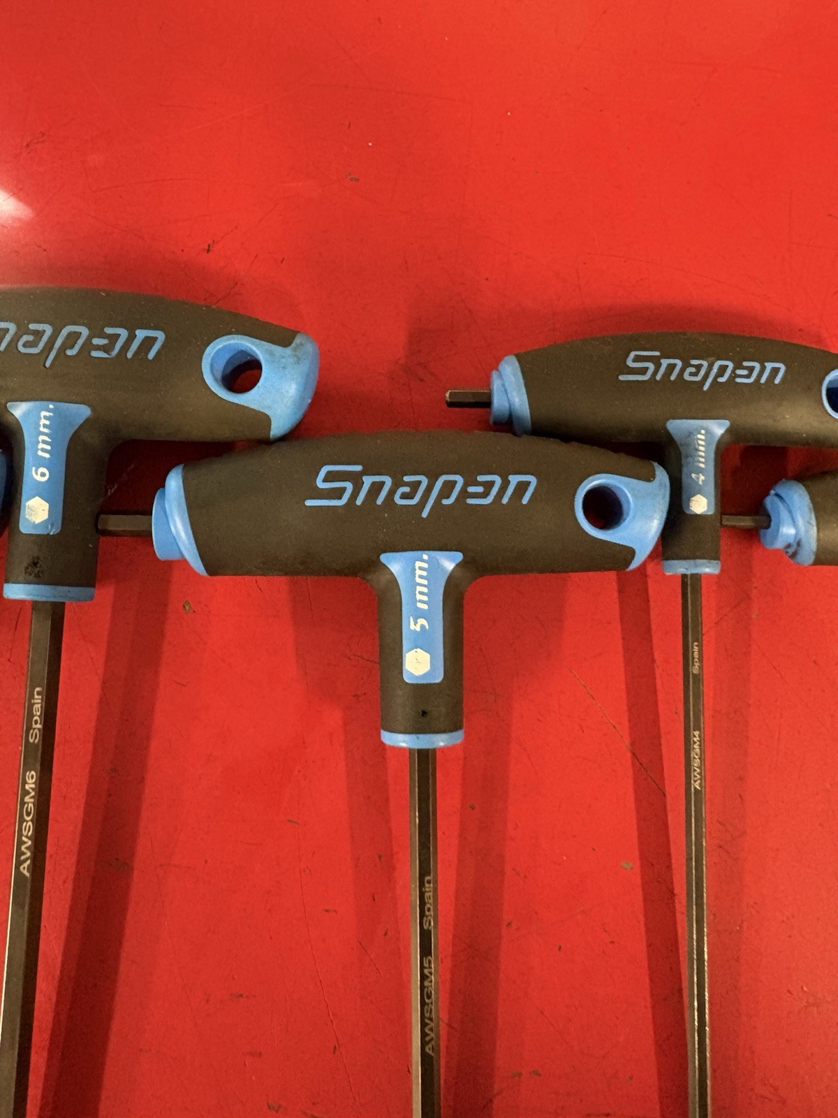 Snap-on Tools 8pc Metric SOFT GRIP T HANDLE Hex ALLEN Set AWSGM800A