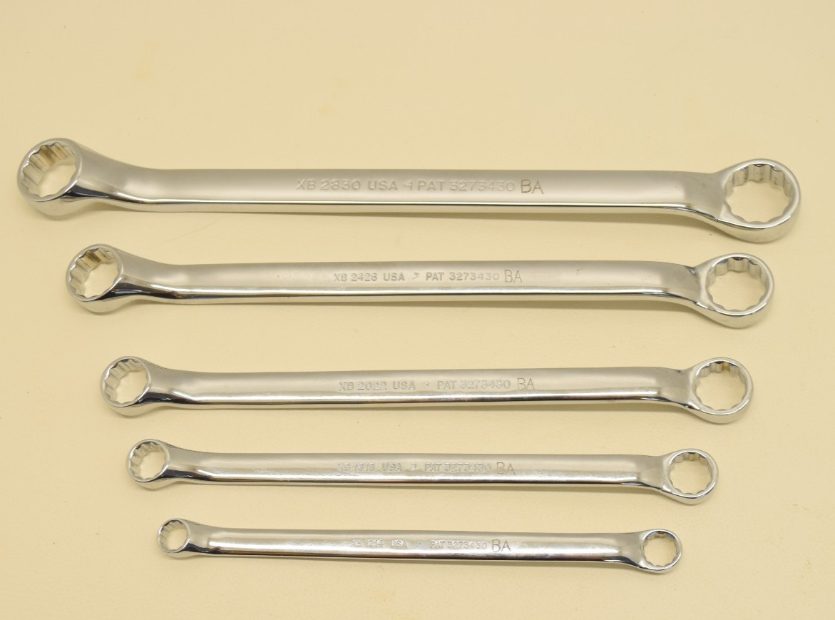 Snap On 5pc 12-Point SAE Box End Offset Wrench Set XB2830-XB1214 15/16″-3/8″