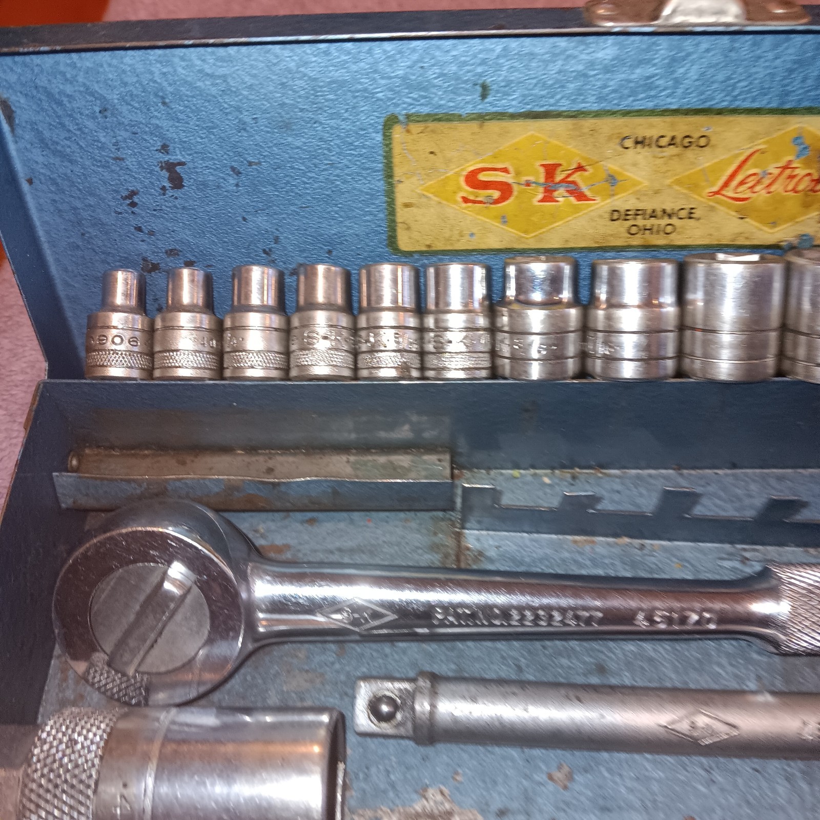 Vintage SK Tools Lectrolite SAE 3/8″ Socket Set