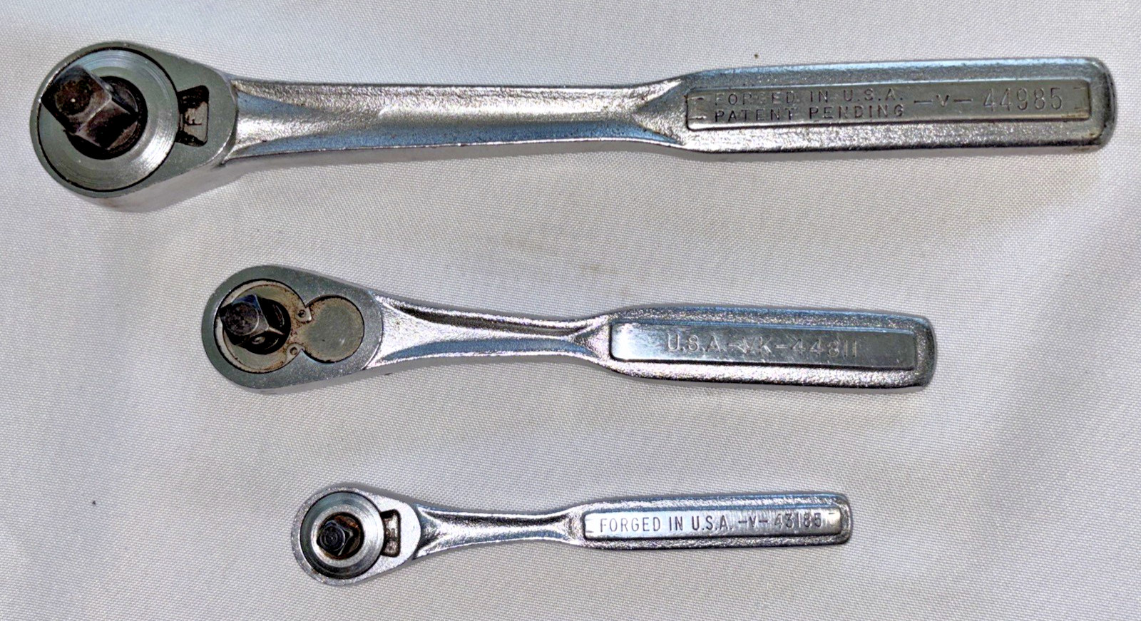 Craftsman -V- 44985 1/2” 43784 3/8” 43185 1/4” Drive 3 Piece Ratchet Set / USA