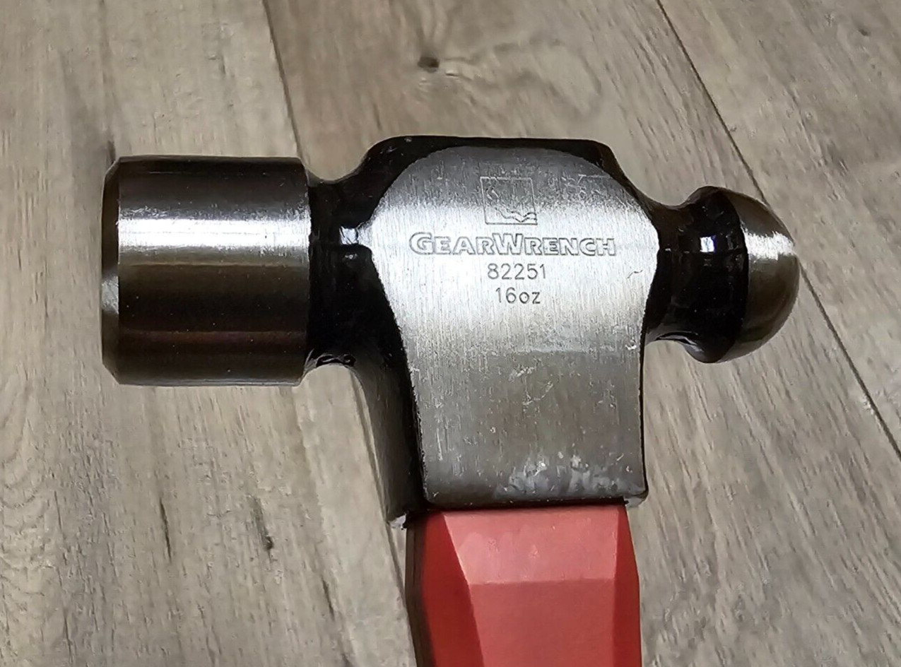 Gearwrench 16oz Ball Peen Hammer w/ Fiberglass Handle & Rubber Grip #82251