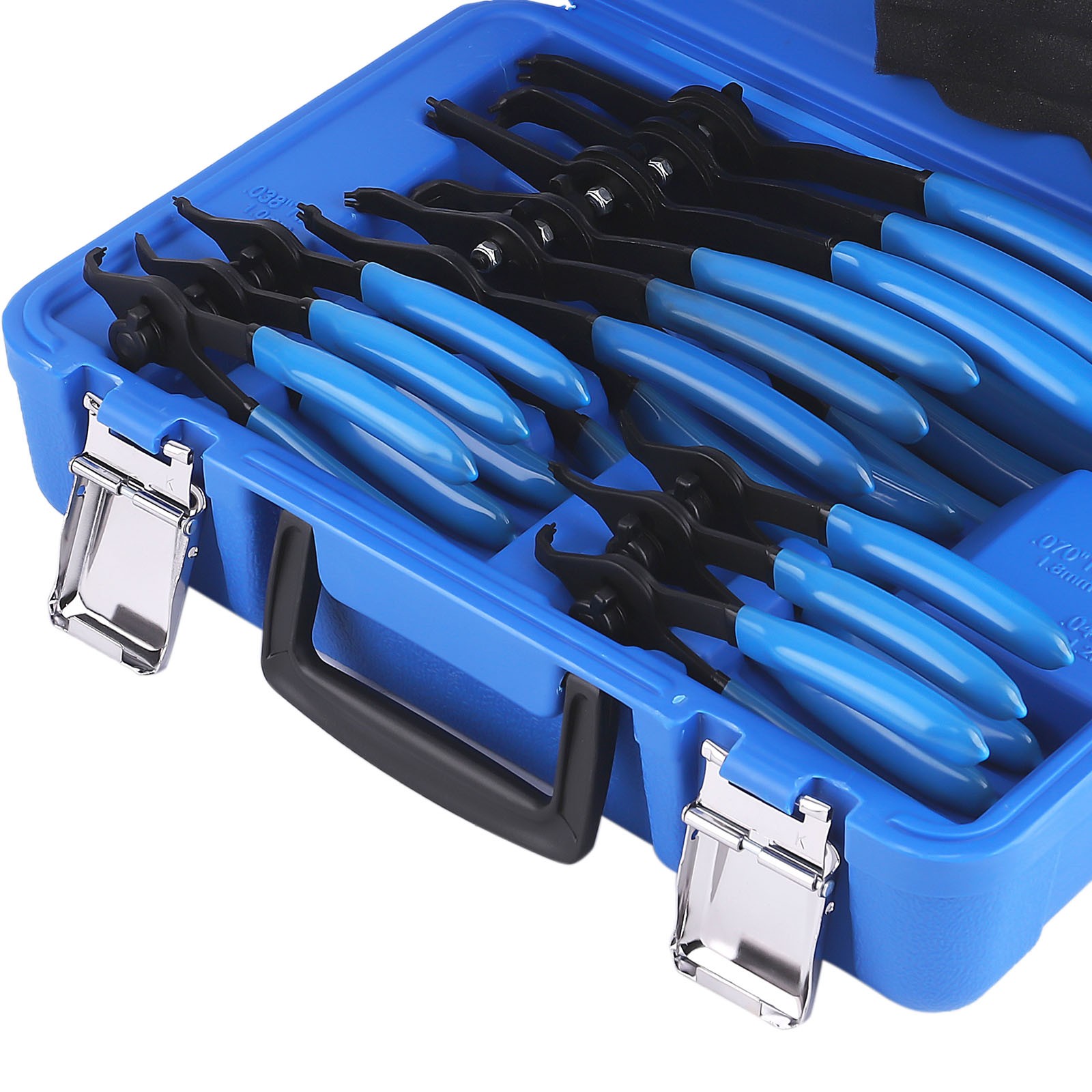 12pcs Kit Retaining Snap Ring Pliers Set Heavy Duty Fixed Tip 9inch Tip Pliers
