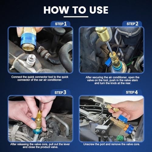 AC Valve Core Removal Tool Kit 60pcs Schrader Remover Installer R134a R1234YF