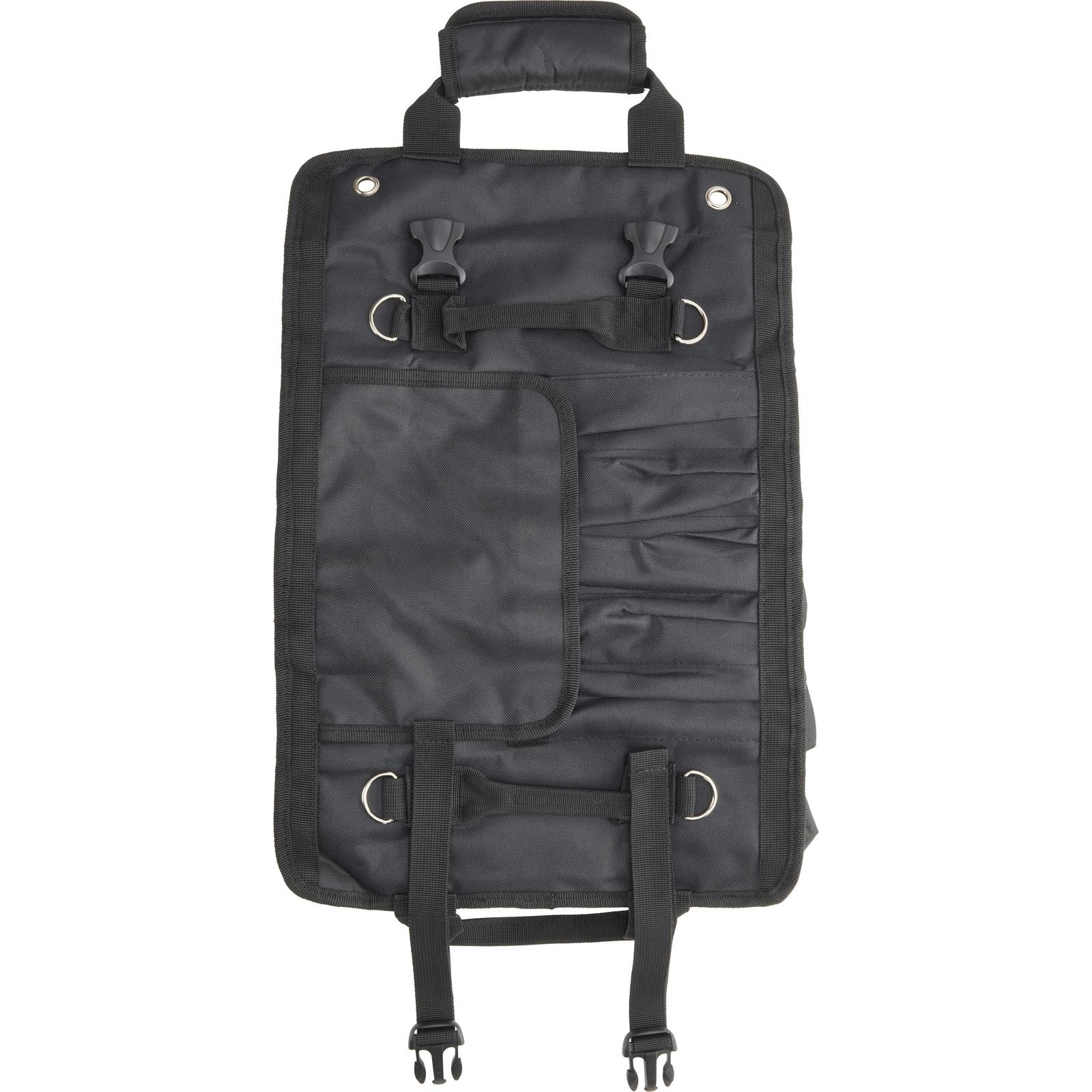 Black Canvas Roll Up Tool Bag Organizer With Zipper Pockets