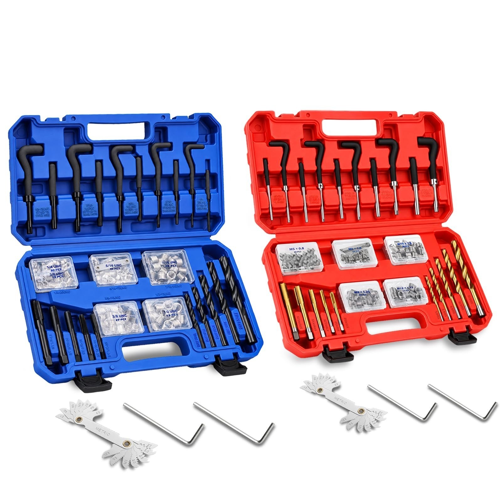 Metric Helicoil Thread Repair Kit: 131-Piece Heli Coil HSS Drills Inserts Taps &