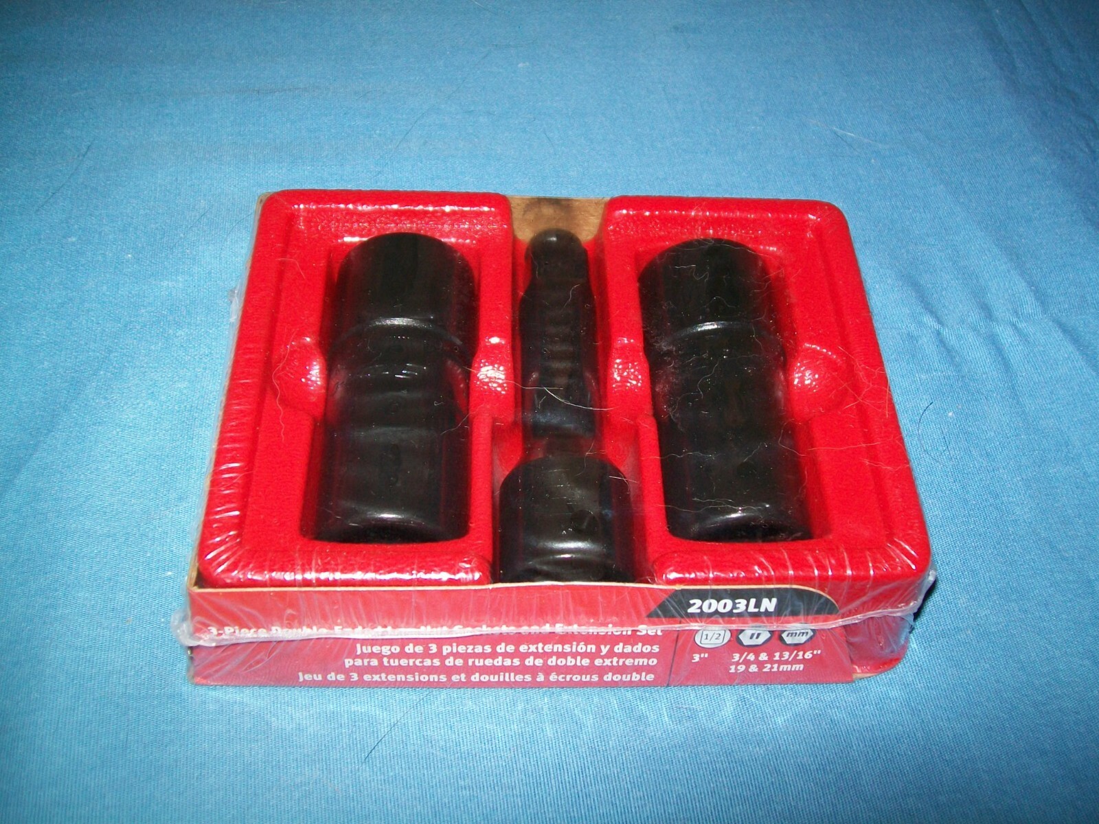 New Snap-on™ 2003LN 19 / 21 mm 3/4″ / 13/16″ Flip LUG NUT Socket SET w Extension