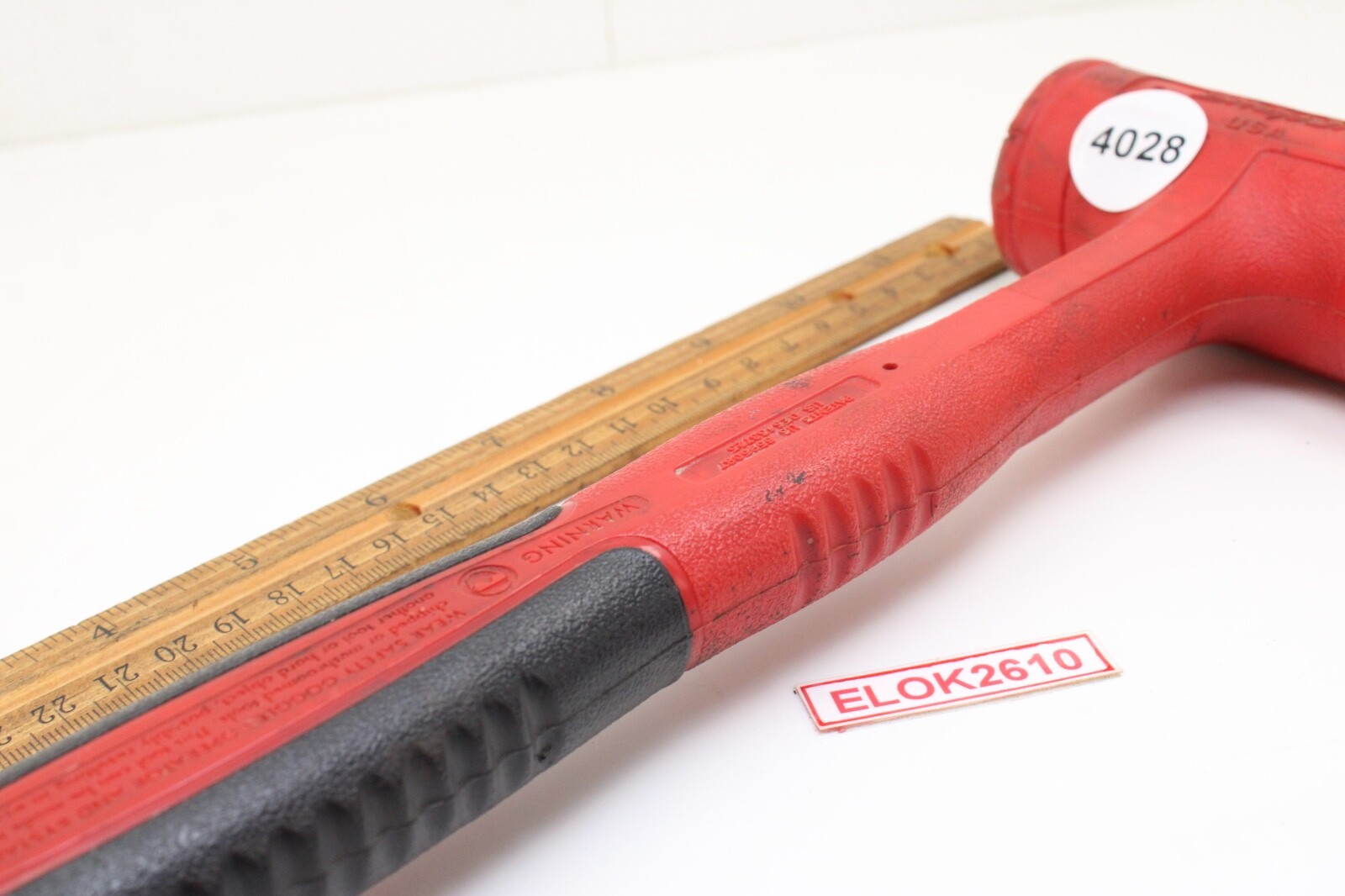 Snap-On HBFE24 24 Oz 13″ Red Soft Grip Handle Dead Blow Body Hammer USA