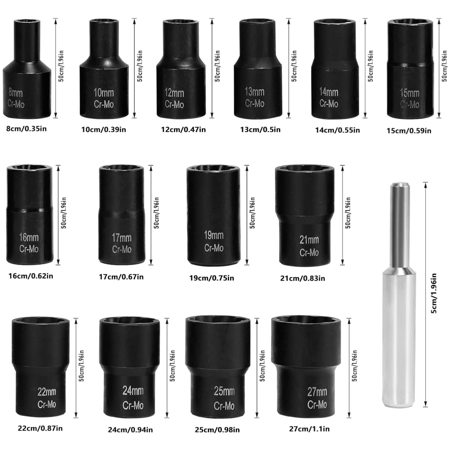 Lug Nut Removal Tool Set, 15-Piece