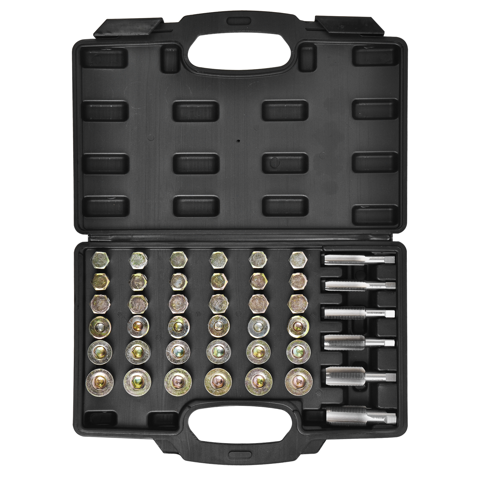 114PC Oil Pan Drain Sump Plug Key Thread Repair Tool Kit Set Drain plug w/ Case