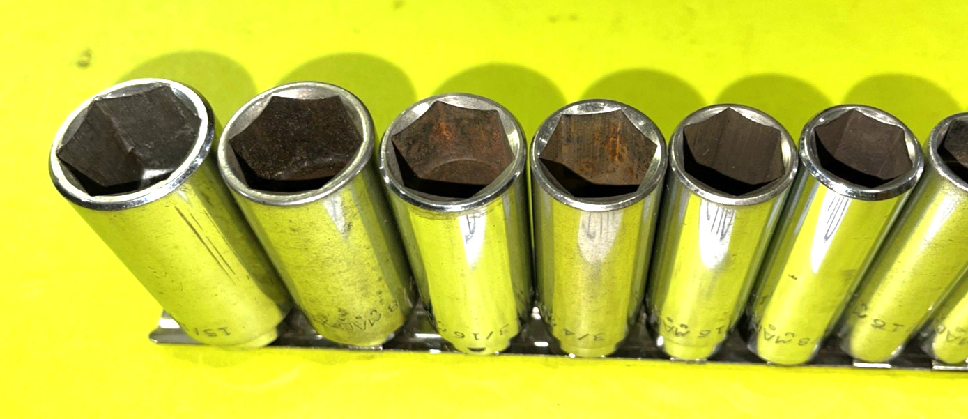 MAC TOOLS 10 PIECE 3/8 DRIVE DEEP SAE SOCKET SET 3/8 TO 15/16 SHIPPED FREE IN US
