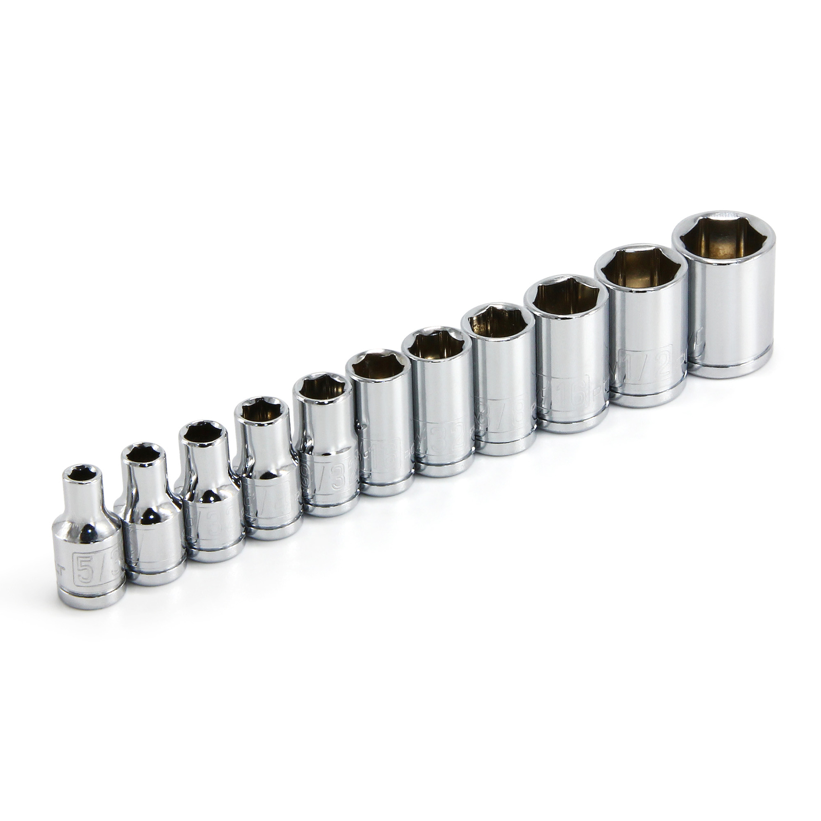 Powerbuilt 11 Piece 1/4 Inch Drive SAE 6 Point Socket Set – 640497