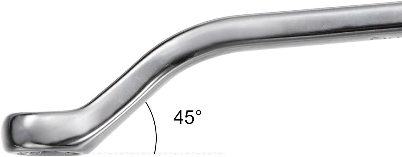 6mm x 7mm Metric 12 Point Offset Double Box End Wrench Chrome Plated, Cr-V Steel