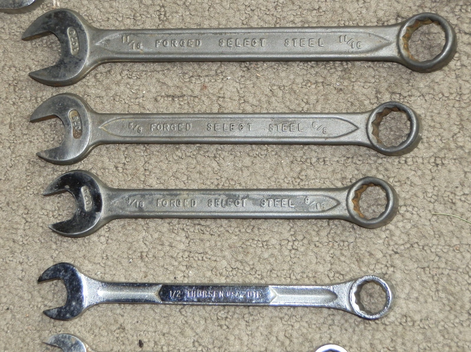 Lot of 13 SAE Wrenches 1/4″-3/4″ – Bonney, Blackhawk, Forged Select Steel, Other