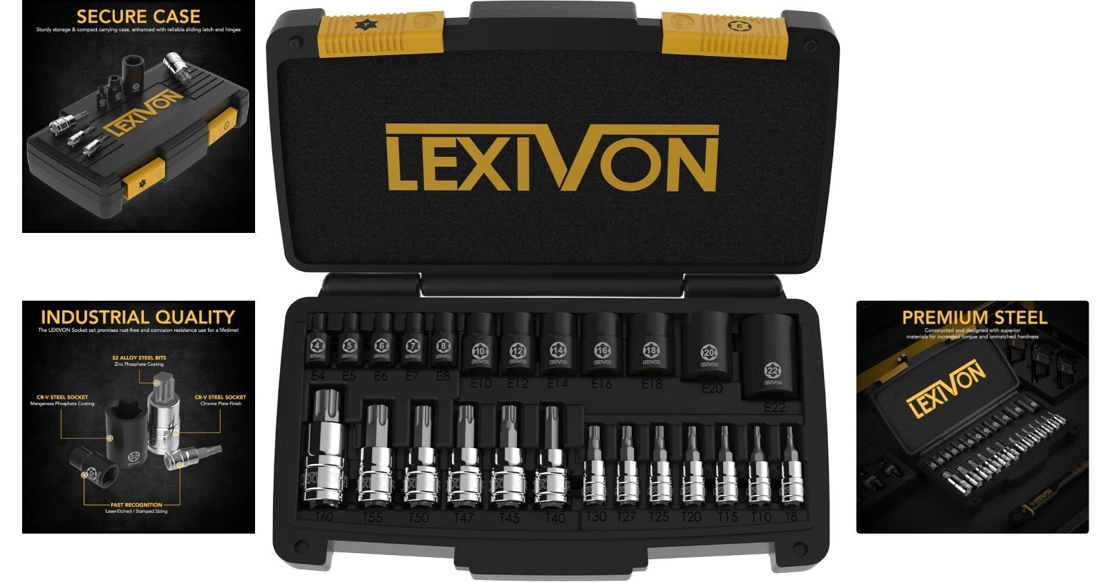 Master Torx Bit and Socket Set 25-Piece Heavy Duty Industrial Tools