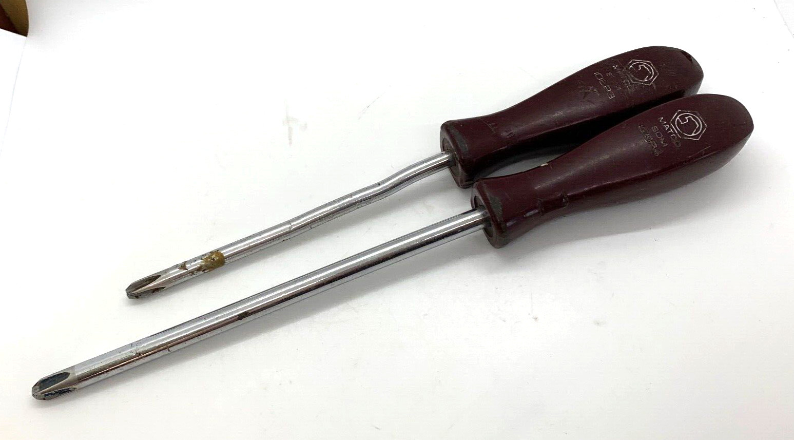 MATCO Tools #3 #4 Large Screwdriver Set Maroon Handle Phillips Tip Blade Lot VTG