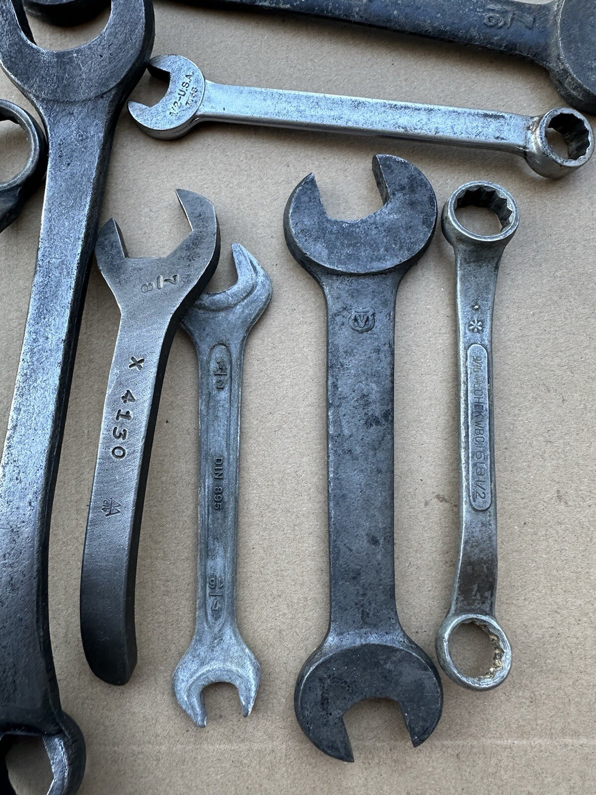 Vtg USA Combo Wrench Mixed Lot SAE Metric 6pt 12pt Deere Shelley Specialty Etc
