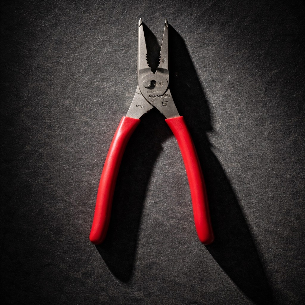 Snap-on Tools USA NWOT Red 9″ Talon Grip Long Nose Slip Joint Pliers LN47ACF