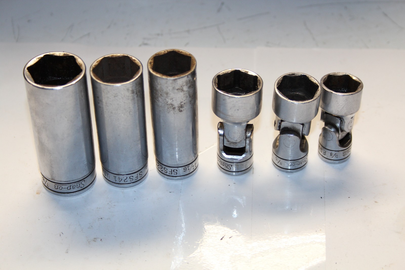 Snap-On 6pc 3/8” Drive SAE Deep & Universal Socket Set SFS221 SFS241 SFS281 FS20