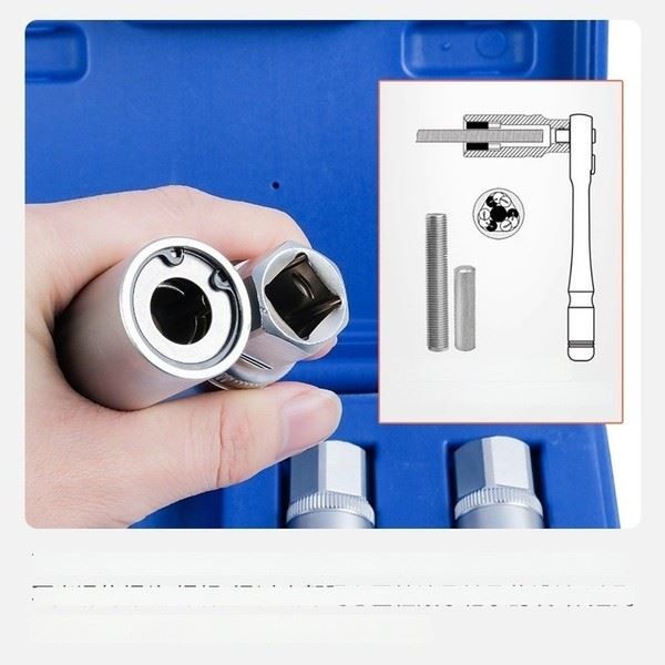 Garage Repair Bolt Extractor Set Chromium Vanadium Steel Portable Storage Case
