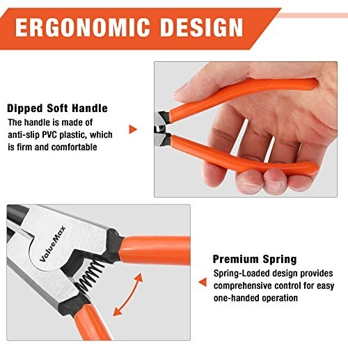 Heavy Duty Snap Ring Pliers Set – 4 PCS Circlip Tools, 7″ Precision Spring Loade