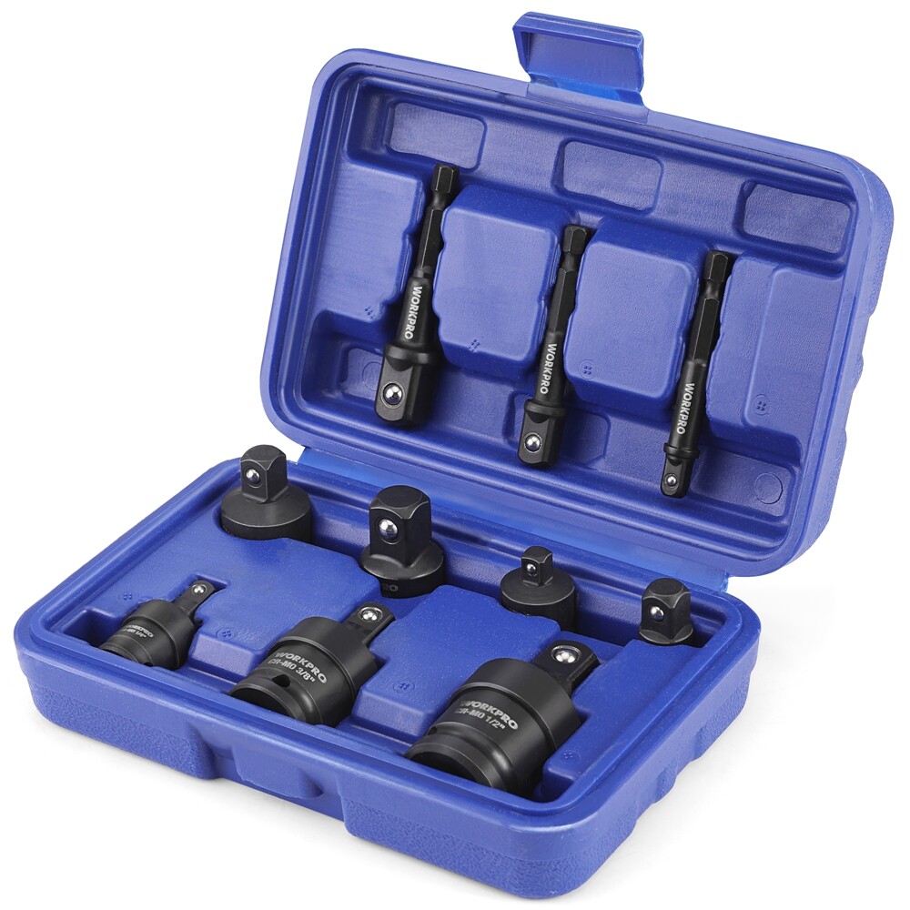 4PCS Adapter Reducer 3PC Universal Joint Socket 3PC Drill Adapter 1/4″ 3/8″ 1/2″
