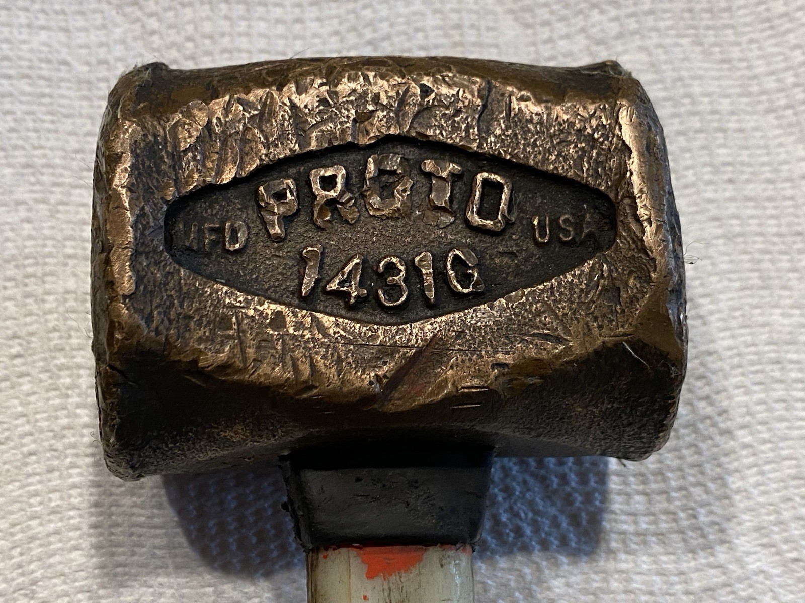 Proto 1431 Indianapolis 500 Brass Knockoff KO Non Sparking Sledge Hammer 3-3/4