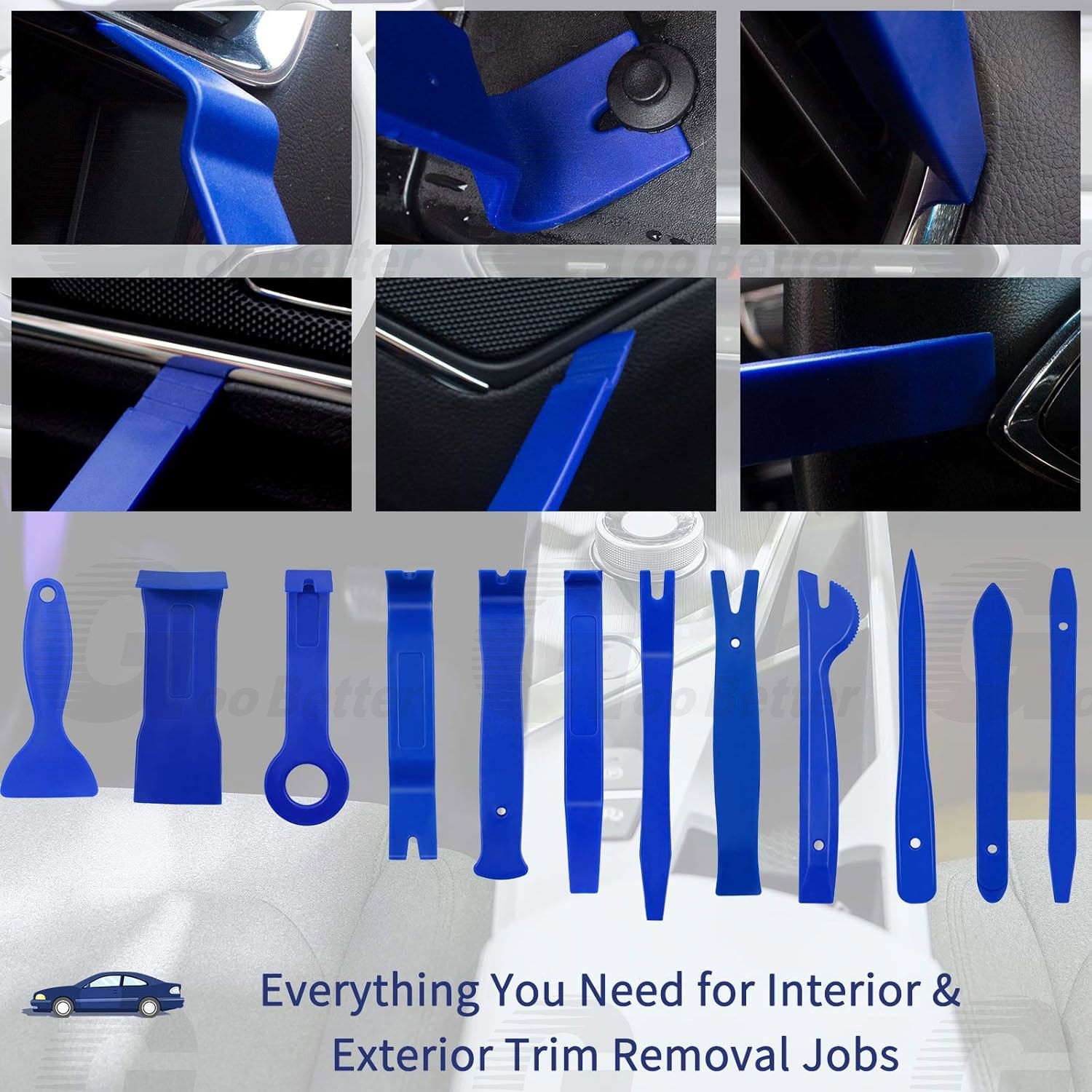 200Pcs Car Trim Removal Tool Set Hand Tools Pry Bar Panel Door Interior Clip Kit