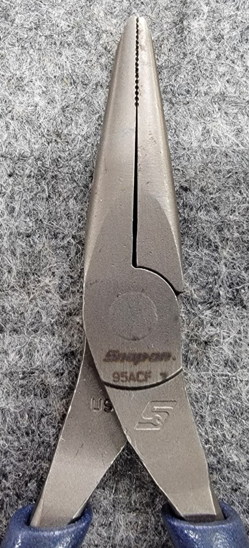Snap-On Tools USA 2PC Blue Soft Grip Needle Nose Pliers Set 95ACF And 97ACF