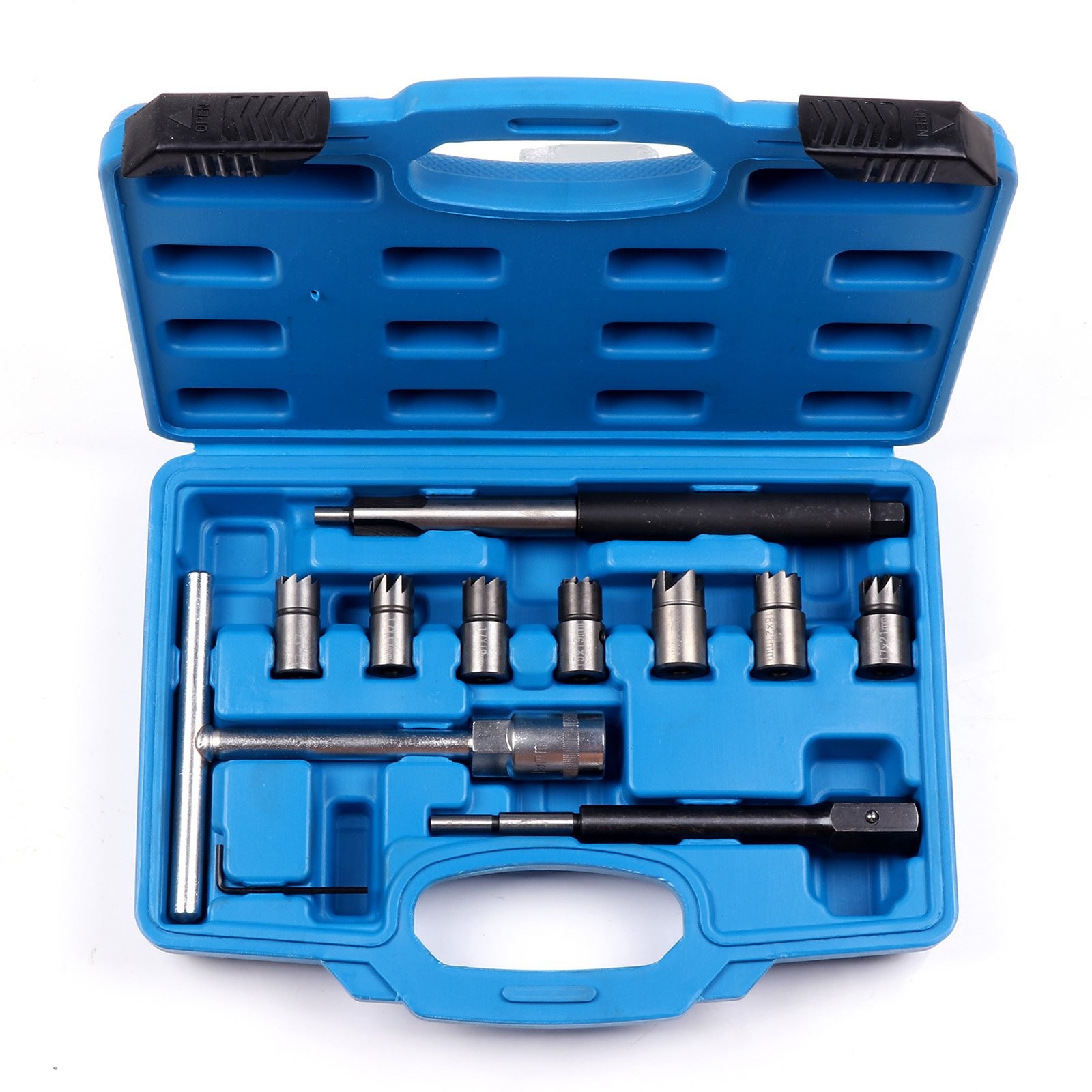 Diesel Injector Seat Cleaner Tool Diesel Injector Seat Cutter Set Auto 10pcs Set