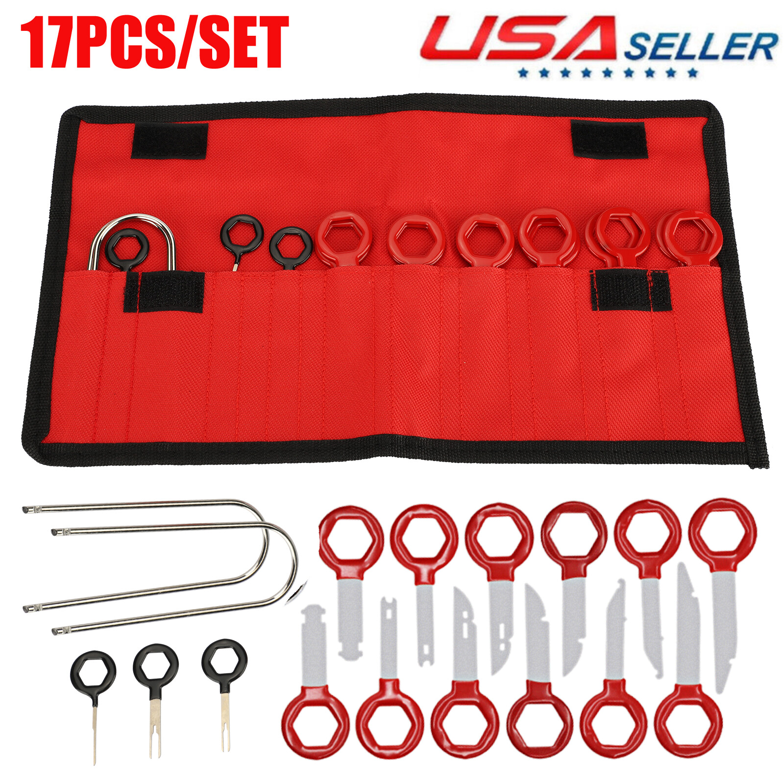 17X Car Audio Disassembly Tool Kit + Terminal Removal Connector Pin Ejector Kit