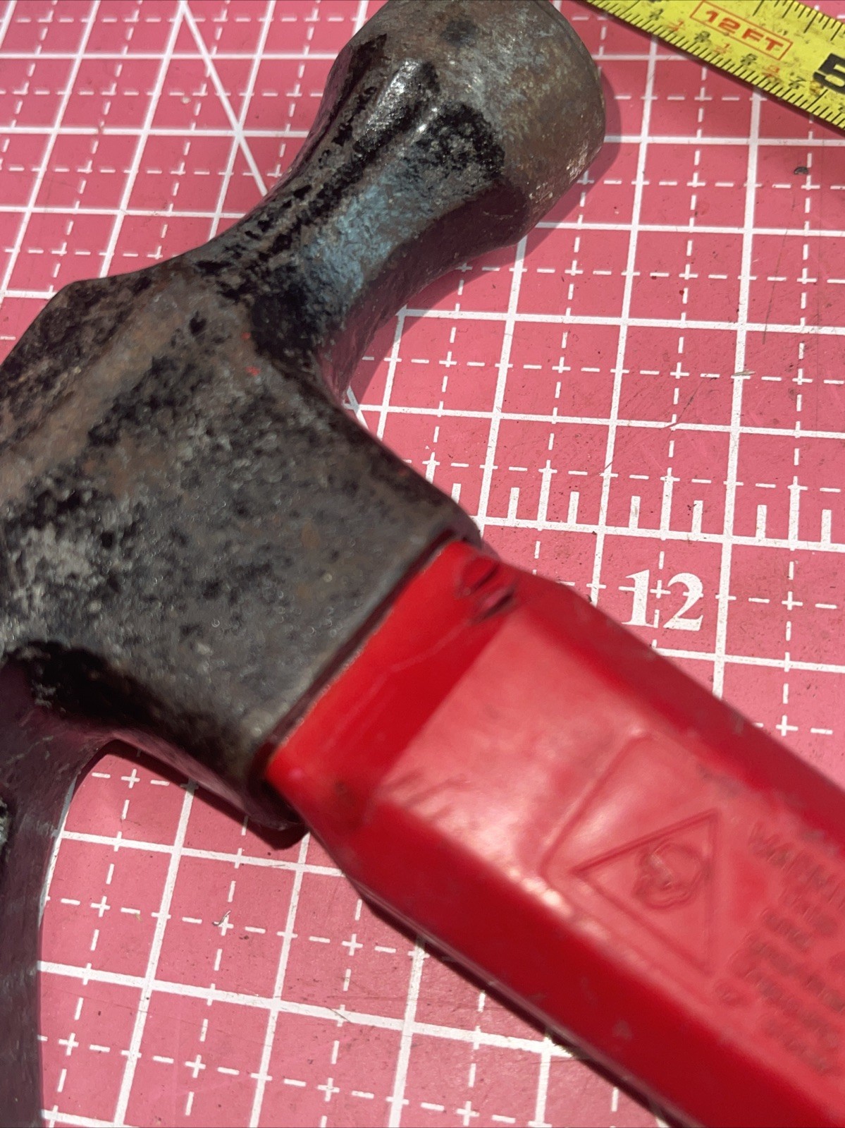 Vintage Stanley USA 13 In Red Fiberglass Handle Claw Hammer 1.9 Lb USA 🇺🇸 13”