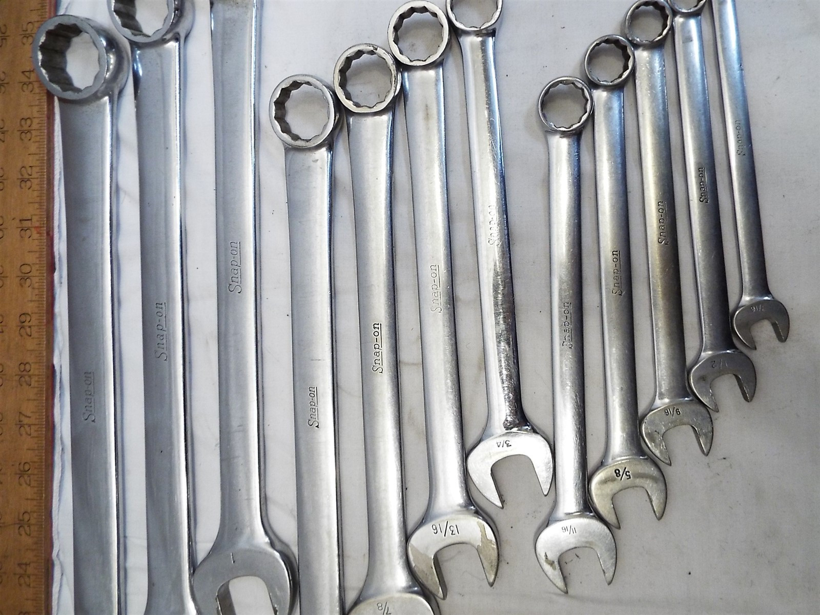 Set 12 Snap-On Combination SAE Wrenches 7/16″ to 1-1/8″ OEX 14-36