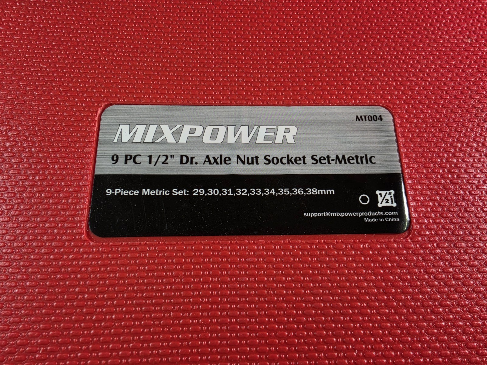 Mix Power 9pc 1/2″ Drive Axle Nut Socket Set Metric 29-38mm CR-mo New W/case