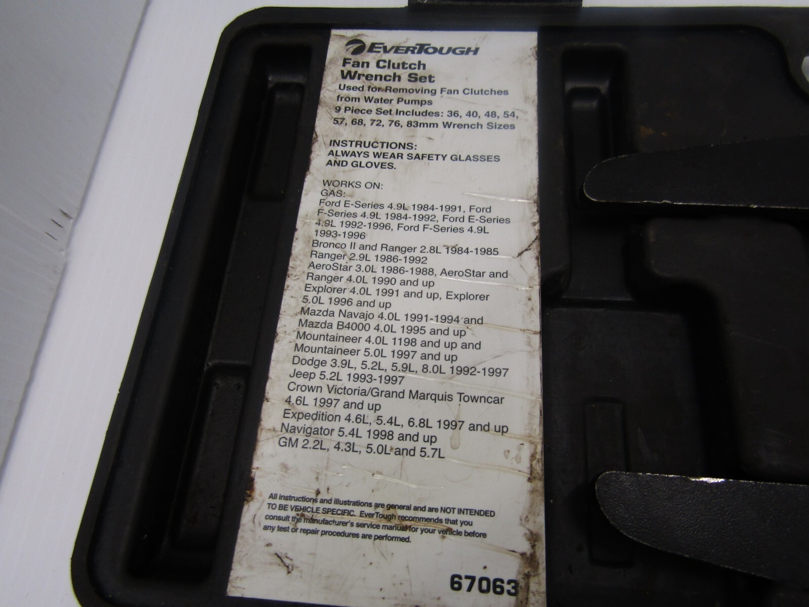 EverTough Model 67063 Fan Clutch Remover Wrench Set