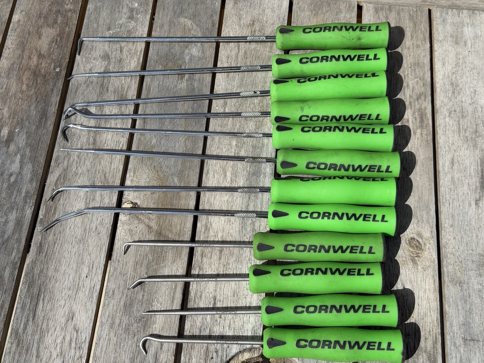 Cornwell Tools CTG812HPSG 12pc Hook & Pick Set, NEON GREEN Soft Grip Handle