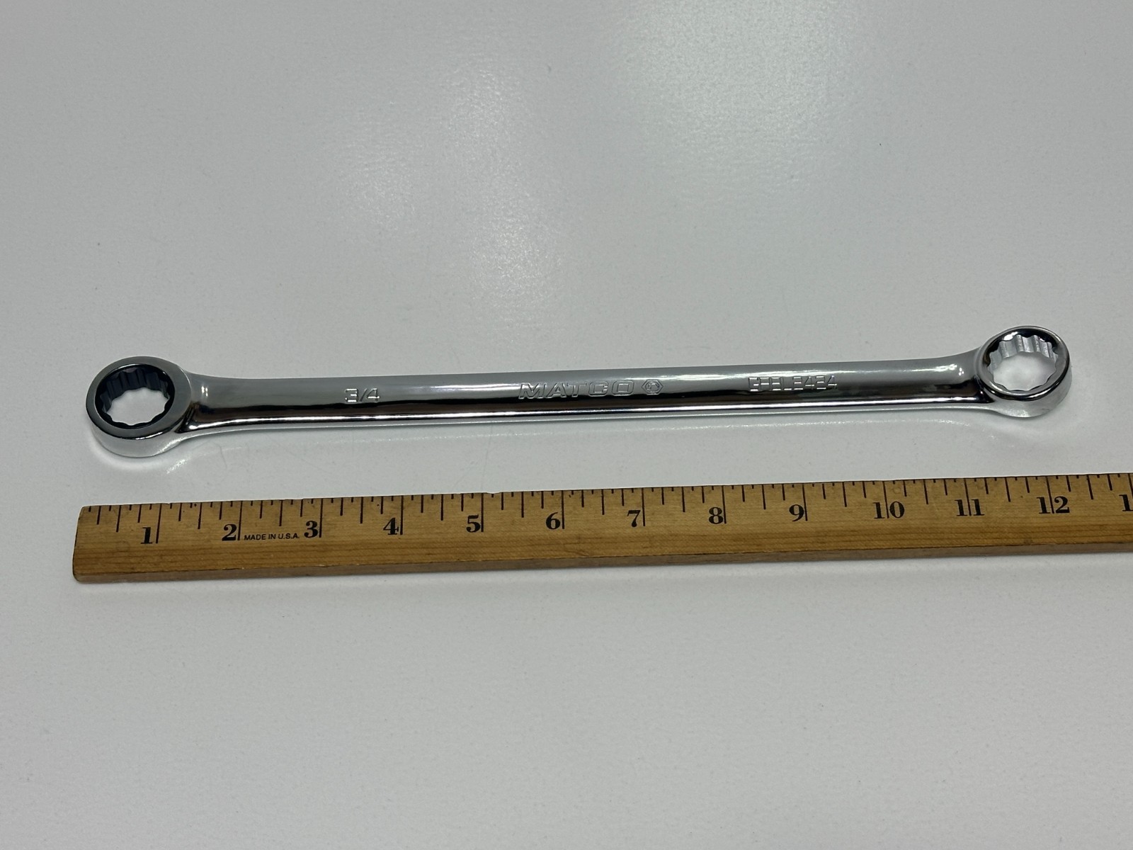 🇺🇸 Matco Tools USA GRBL2424 SAE 3/4″ Ratcheting Double Box End Wrench, NOS