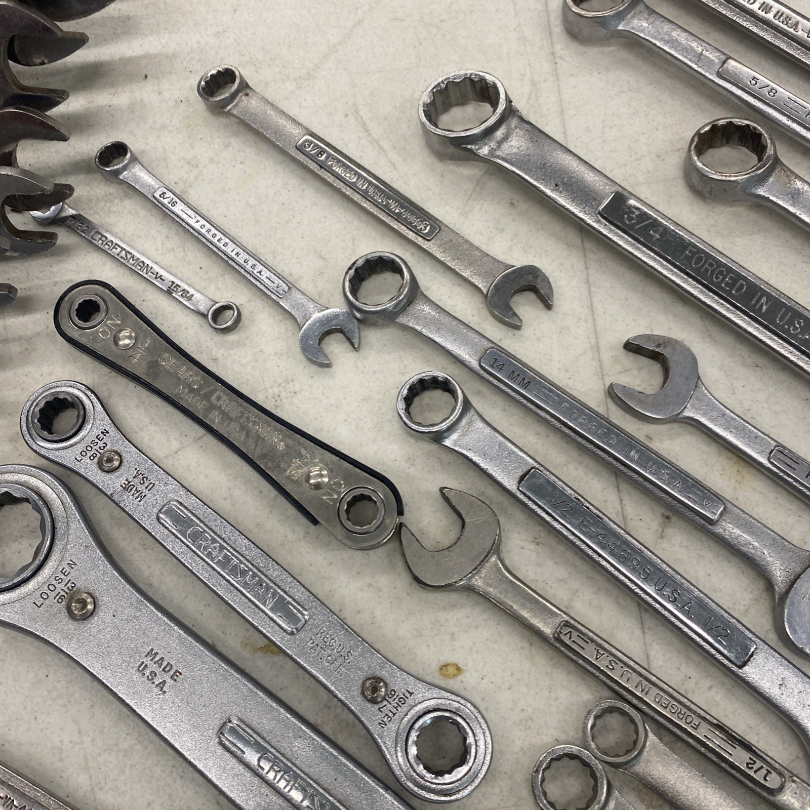 45+ pc. Lot Vintage Craftsman USA Combination Wrenches, SAE & Metric, M0901
