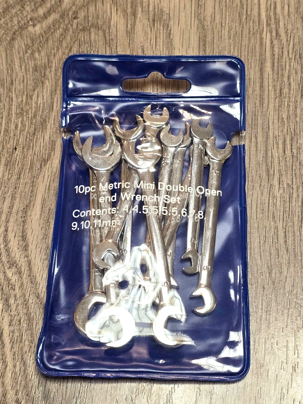 10pc Metric Midget / Mini 4-Way Open End Angle Wrench Set 4mm to 11mm