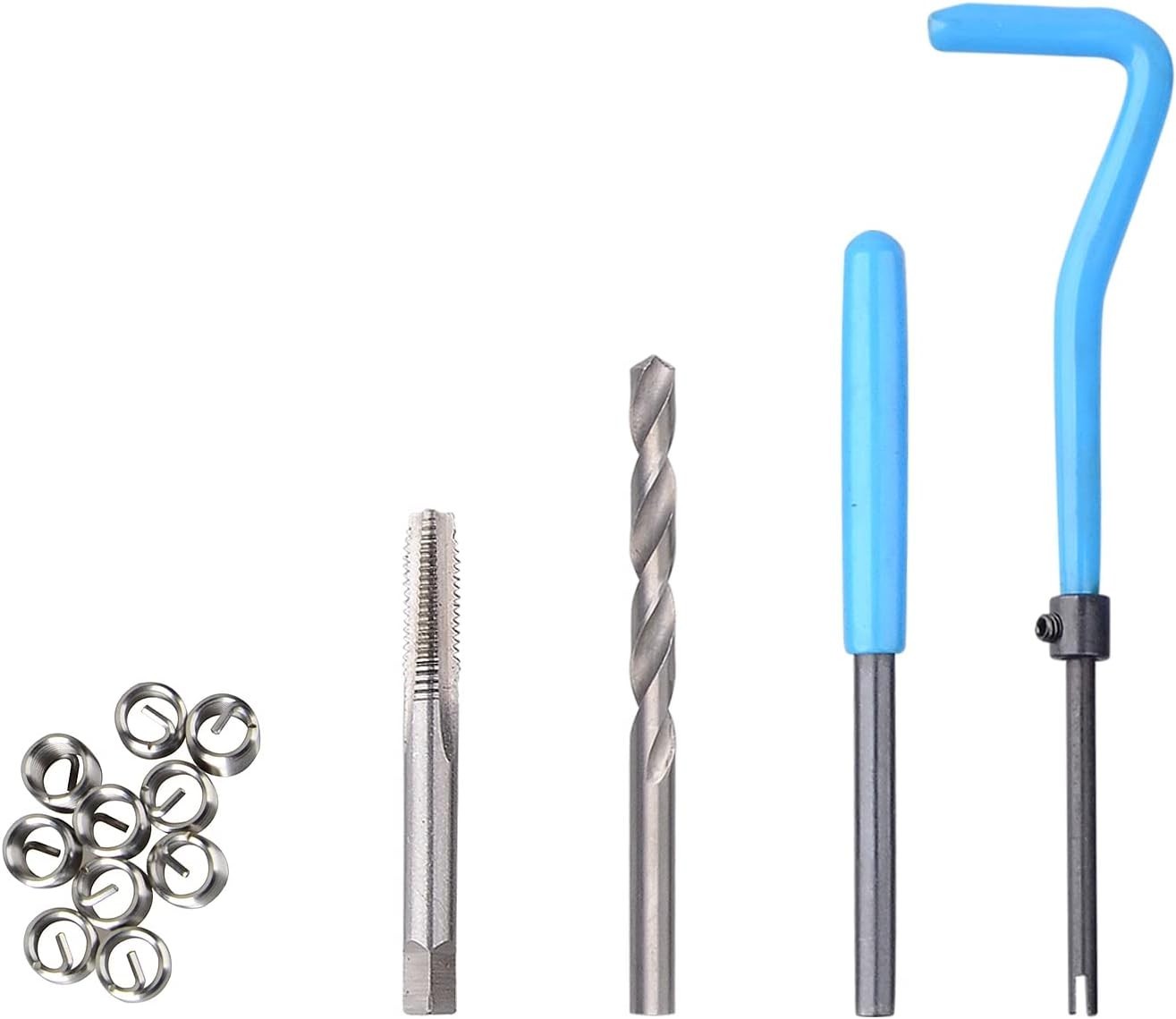 131PC SAE Thread Repair Kit, HSS Drill Helicoil Kit Standard, 1/4″ 5/16″ 3/8″ 7/
