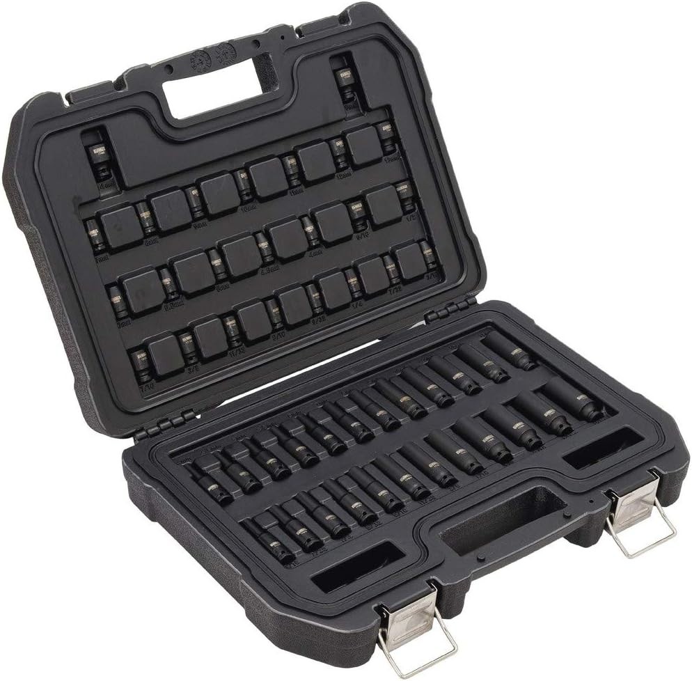 DeWALT 48 PC 1/4″ Drive Black Oxide Metric SAE Impact Socket Set DWMT19251