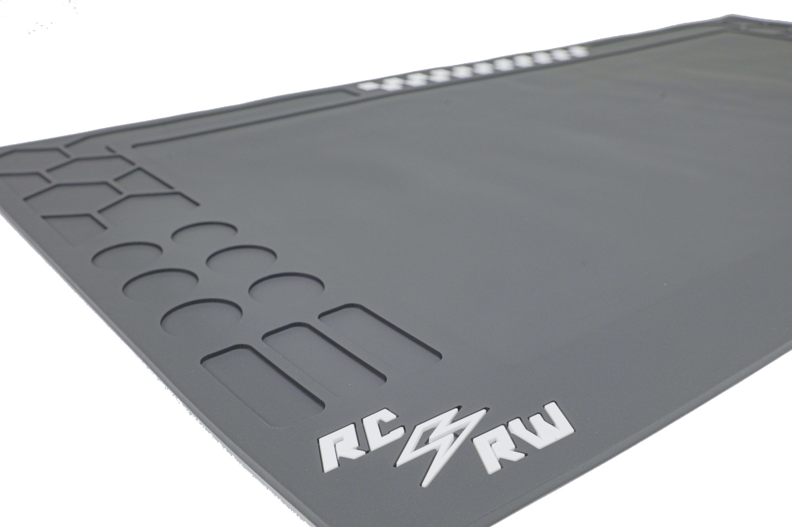 RC Raceworx Worx Pit Mat in Black and White – 18×36