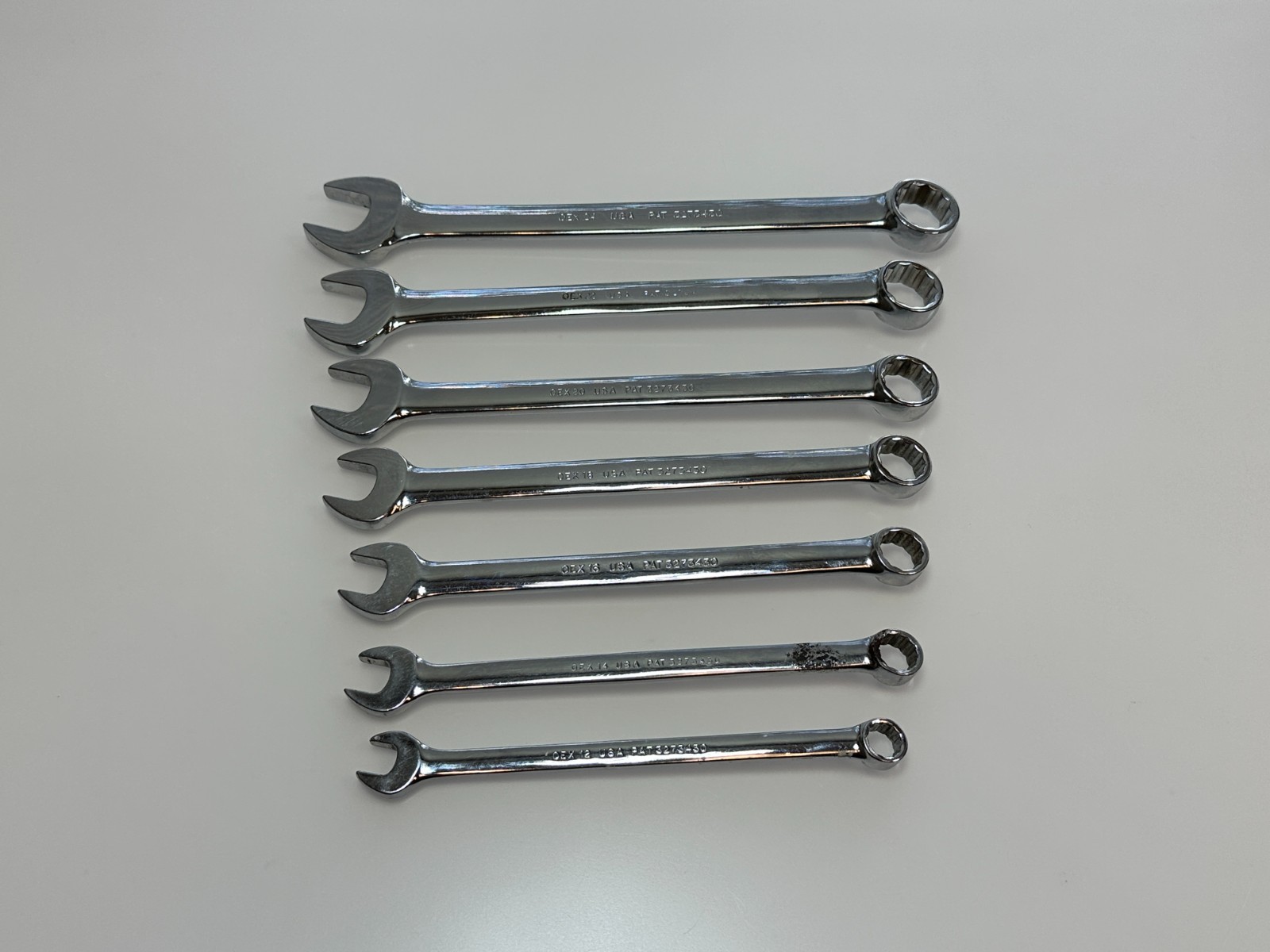 🇺🇸 Snap On Tools USA 7pc 12-Point SAE Combination Wrench Set (3/8–3/4″) OEX707