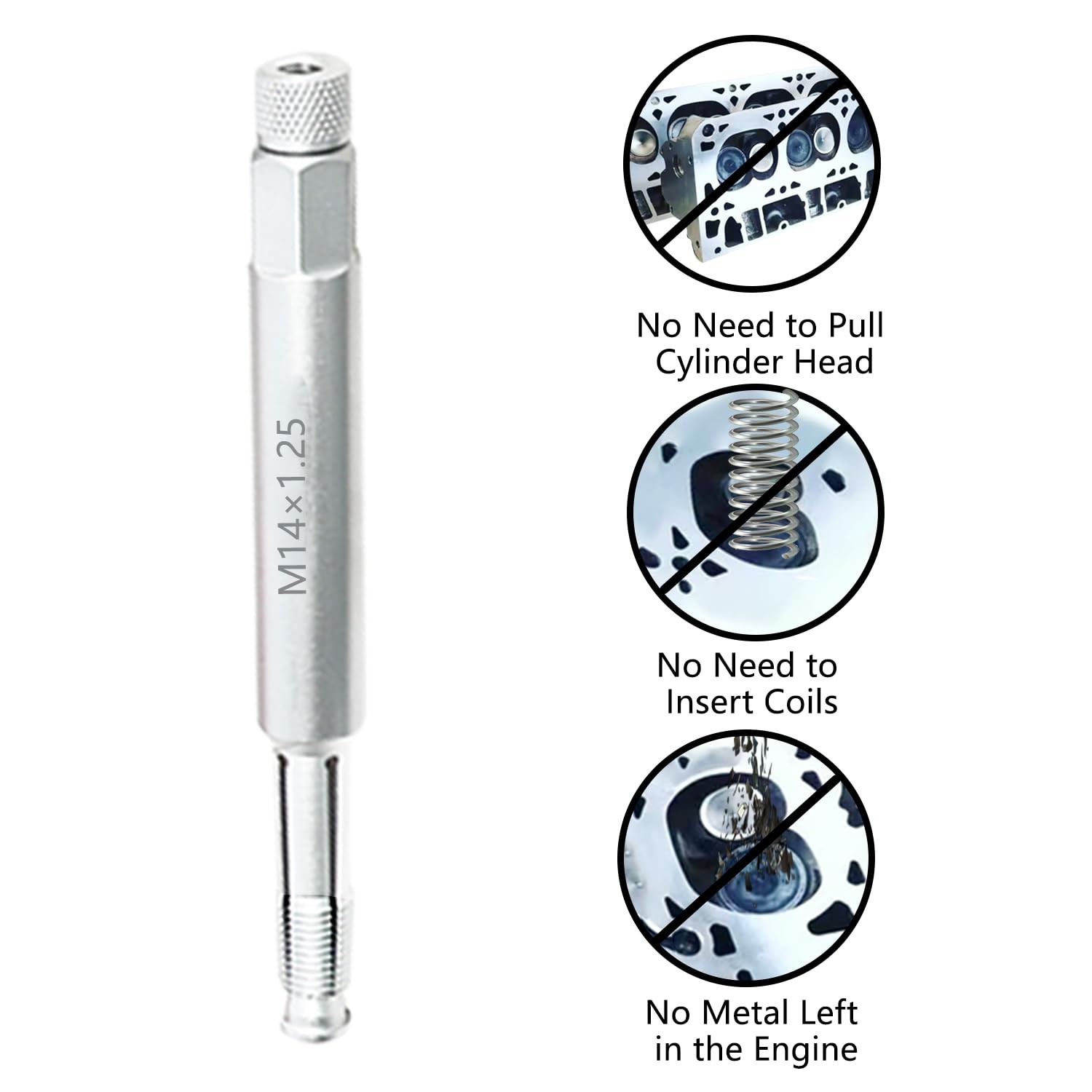 DPTOOL 14mm Back Tap Spark Plug Thread Repair Tool M14x1.25 Thread Chase Tap …